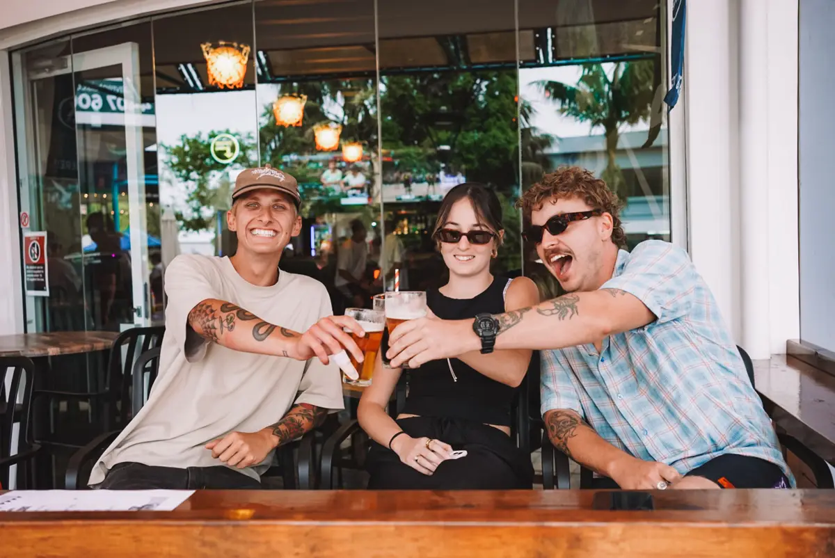 The Alibi crew behind the window bar on Owen Street