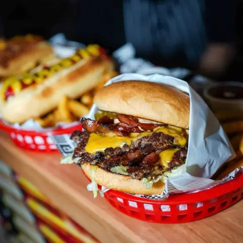 Smashburger and loaded hot dog